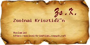 Zsolnai Krisztián névjegykártya